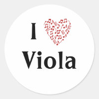 Amo la clave de viola alta Corazón rojo de notas m