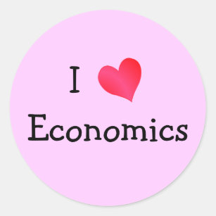Pegatina Redonda Amo la economía