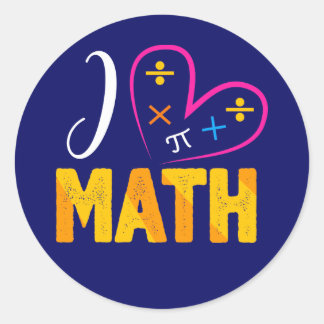 Pegatina Redonda Amo la Escuela de Matemáticas