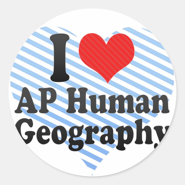 Pegatina Redonda Amo la Geografía Humana AP (Anverso)