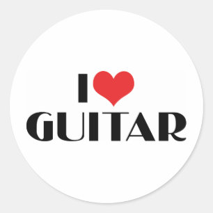 Pegatina Redonda Amo la guitarra