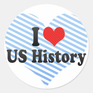 Pegatina Redonda Amo la historia de los Estados Unidos