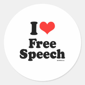 PEGATINA REDONDA AMO LA LIBERTAD DE EXPRESIÓN