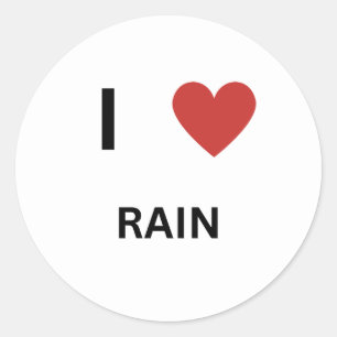 Pegatina Redonda Amo La Lluvia