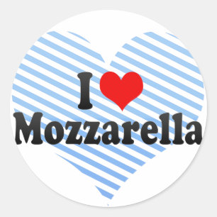 Pegatina Redonda Amo la mozzarella