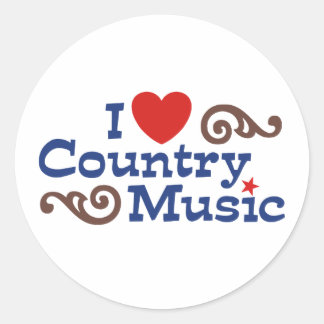 Pegatina Redonda Amo la música country