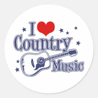 Pegatina Redonda Amo la música country