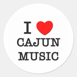 Pegatina Redonda Amo la música de Cajun