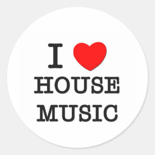 Pegatina Redonda Amo la música de House