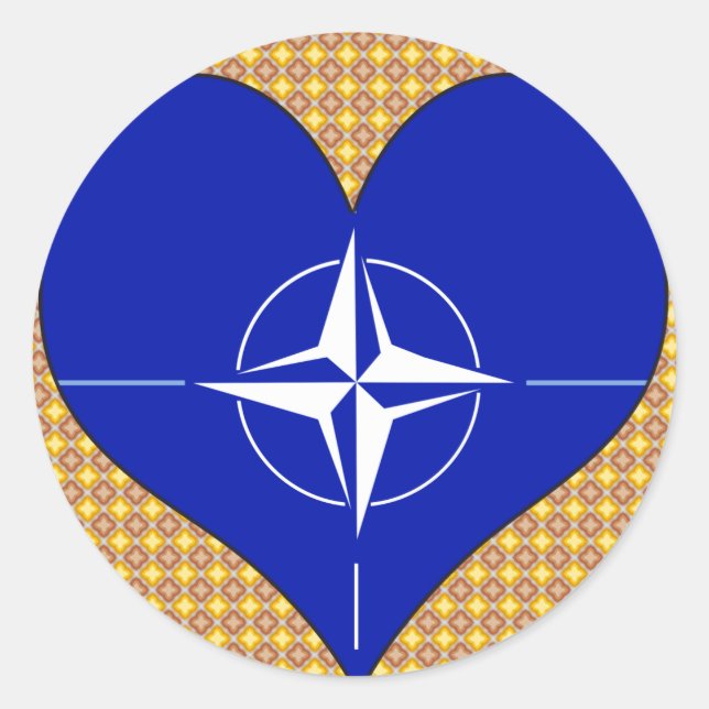 Pegatina Redonda Amo La Nato (Anverso)