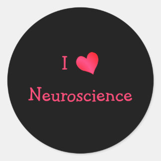 Pegatina Redonda Amo la neurociencia