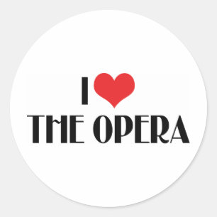 Pegatina Redonda Amo la ópera