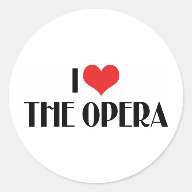 Pegatina Redonda Amo la ópera (Anverso)