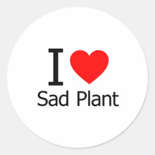 Pegatina Redonda Amo la planta triste