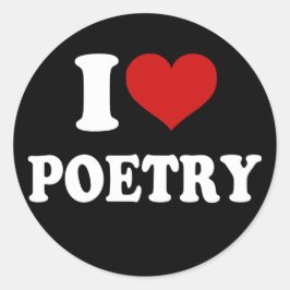 Pegatina Redonda Amo la poesía