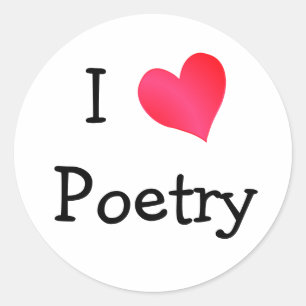 Pegatina Redonda Amo la poesía
