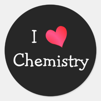 Pegatina Redonda Amo la Química