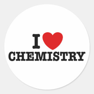 Pegatina Redonda Amo la Química