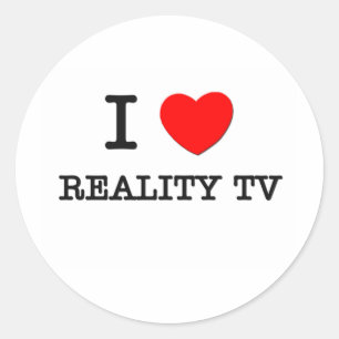 Pegatina Redonda Amo la realidad TV