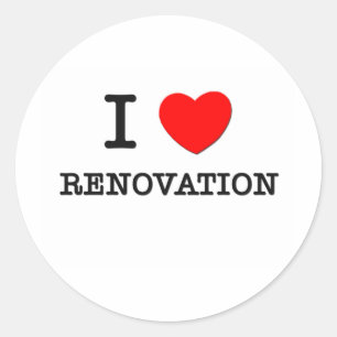 Pegatina Redonda Amo la renovación
