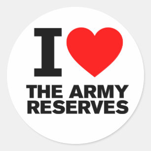 Pegatina Redonda Amo la Reserva de mi Ejército