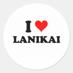 Pegatina Redonda Amo Lanikai Hawaii