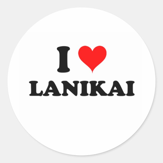 Pegatina Redonda Amo Lanikai Hawaii (Anverso)
