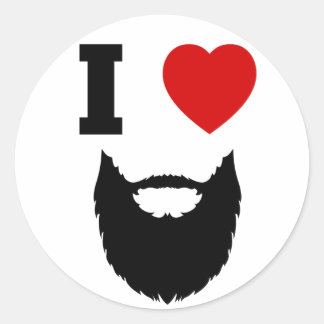 Pegatina Redonda Amo las barbas
