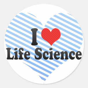 Pegatina Redonda Amo las ciencias de la vida