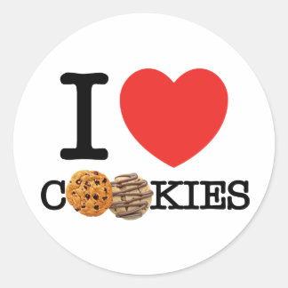 Pegatina Redonda Amo las cookies