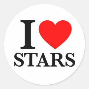 Pegatina Redonda Amo las estrellas