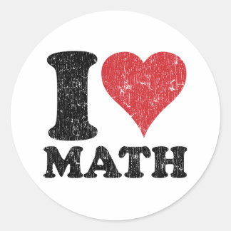 Pegatina Redonda Amo las matemáticas