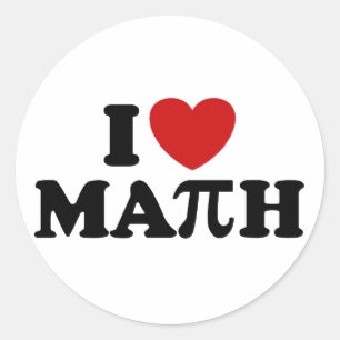 Pegatina Redonda Amo las matemáticas