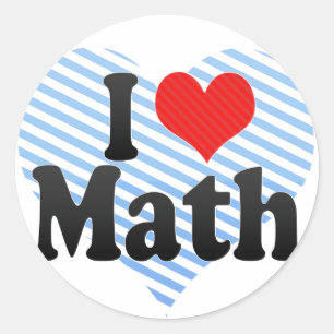 Pegatina Redonda Amo las matemáticas