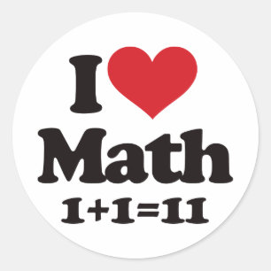 Pegatina Redonda ¡Amo Las Matemáticas!