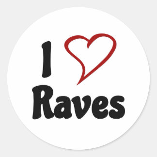 Pegatina Redonda Amo las Raves