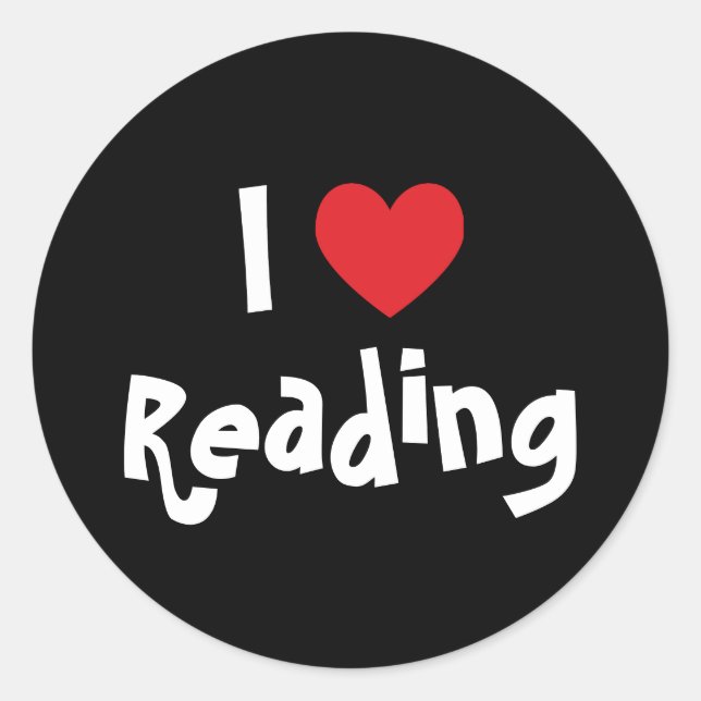 Pegatina Redonda Amo Leer (Anverso)
