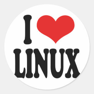 Pegatina Redonda Amo Linux