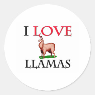 Pegatina Redonda Amo llamas