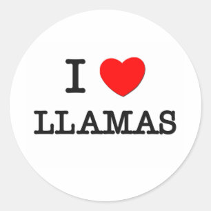 Pegatina Redonda Amo LLAMAS