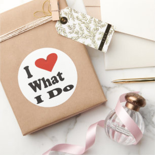 Pegatina Redonda Amo Lo Que Hago