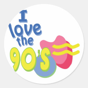 Pegatina Redonda Amo los 90