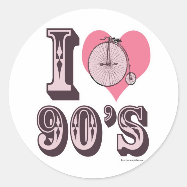 Pegatina Redonda Amo los años 1890 (Anverso)