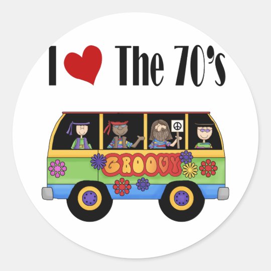 Pegatina Redonda Amo los años 70