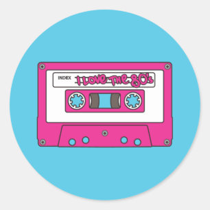 Pegatina Redonda Amo los años 80