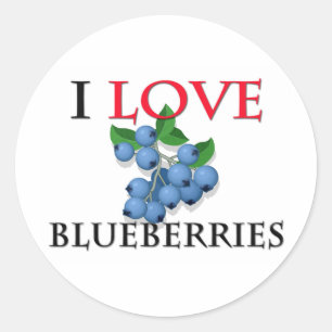 Pegatina Redonda Amo los Blueberries