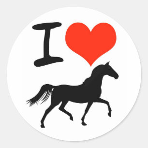 Pegatina Redonda Amo los Caballos