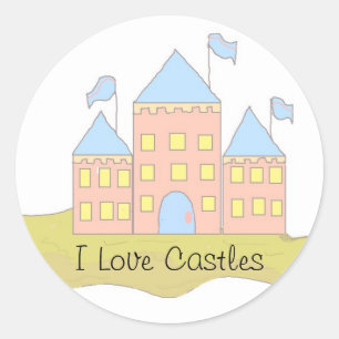 Pegatina Redonda Amo los castillos