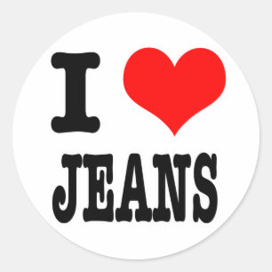 PEGATINA REDONDA AMO LOS JEANS