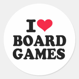 Pegatina Redonda Amo los juegos de mesa
